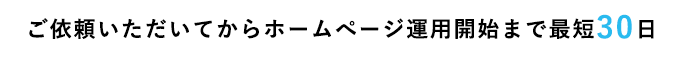 ご依頼いただいてからホームページ運用まで最短30日